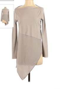 Zara w&b assymetrical hem long sleeve mixed media futuristic